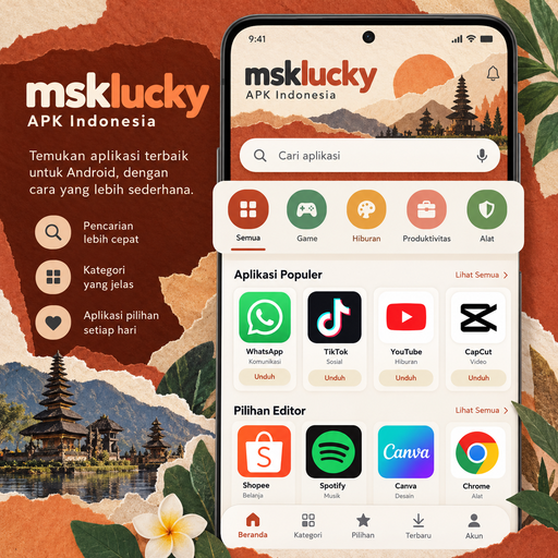 Memahami Alur pengelolaan aplikasi pada layar utama Bersama Pengantar msklucky APK